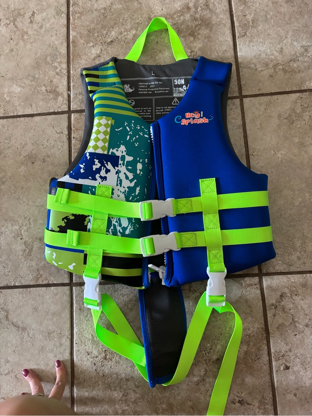 Splash Kids' Blue & Green Life Jacket Vest